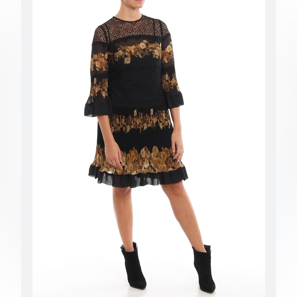 TWINSET Milano floral pleated dress with lace
